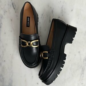 Nine West ‘GABLES’ Chunky Loafers - Faux Leather, Size 5.5 US